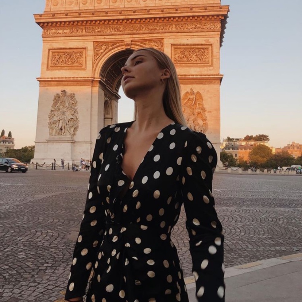 Satin Polka Dot Dress